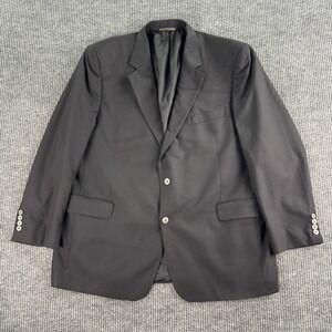 Jack Victor Suit Jacket 52 L Black Wool Loro Piana Italy Zelander Luxury Sport